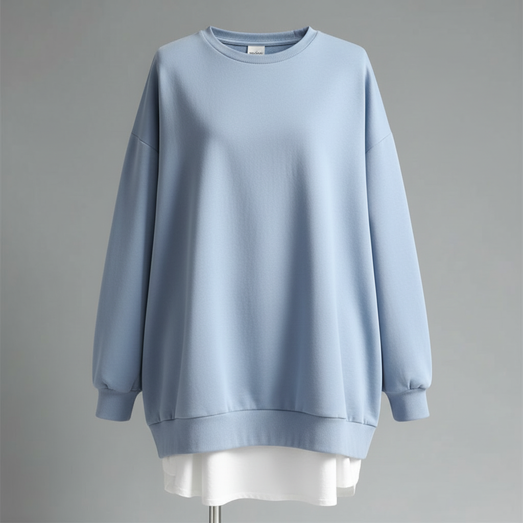 Übergrößiges Sweatshirt Damen | Rundhals mit langen Ärmeln