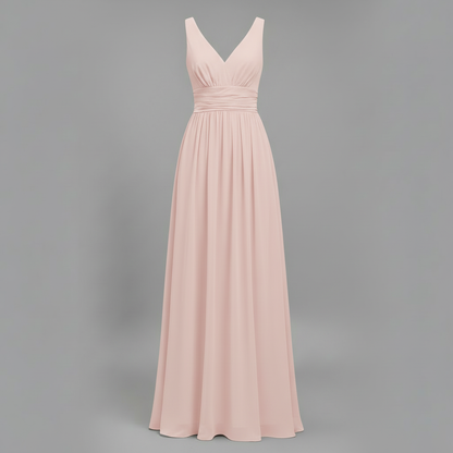Ärmelloses V-Ausschnitt Kleid | Maxi Kleid für Damen