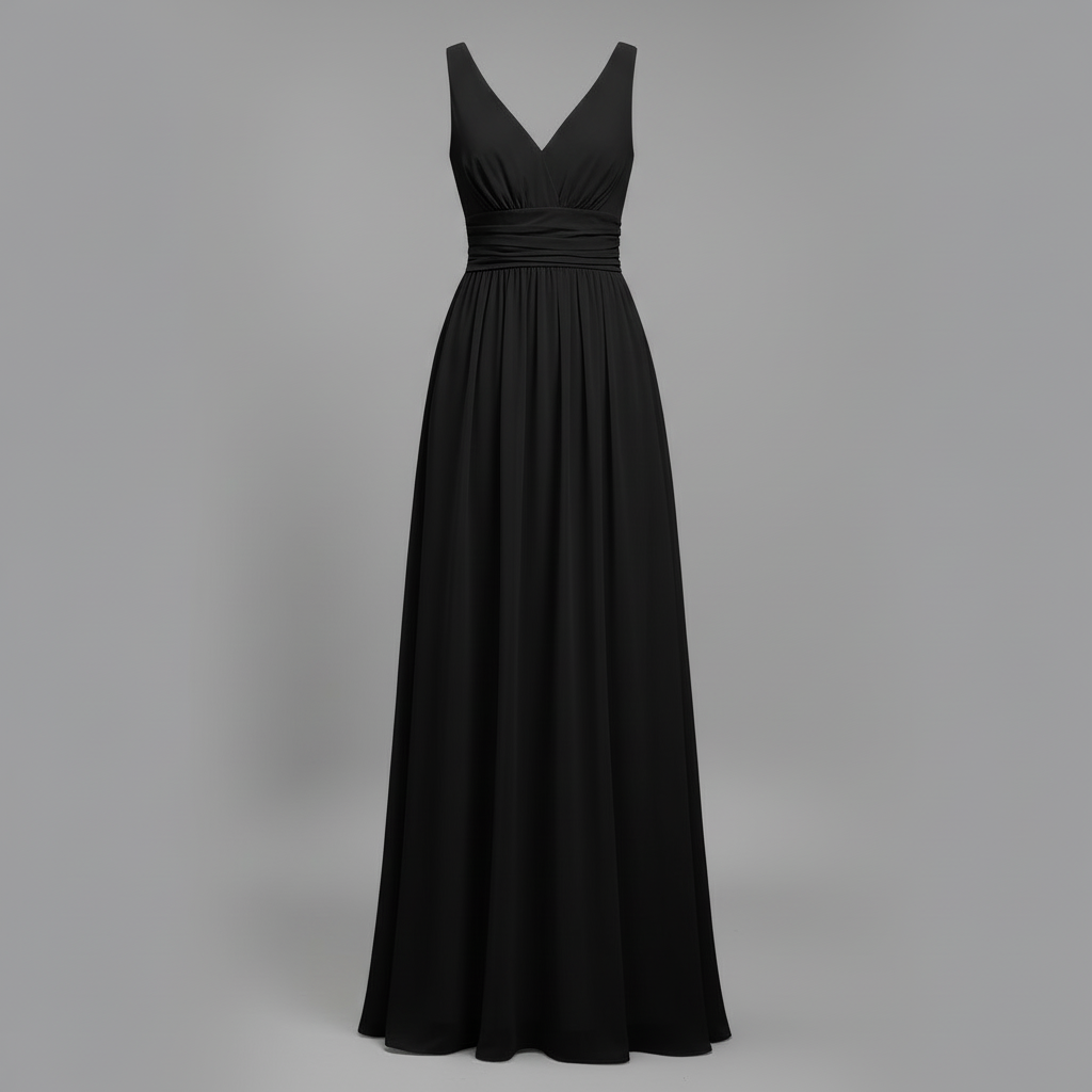 Ärmelloses V-Ausschnitt Kleid | Maxi Kleid für Damen