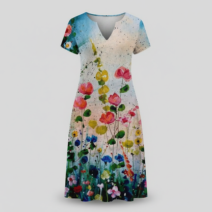 Blumenmuster Mini Kleid | Damen Sommerkleid