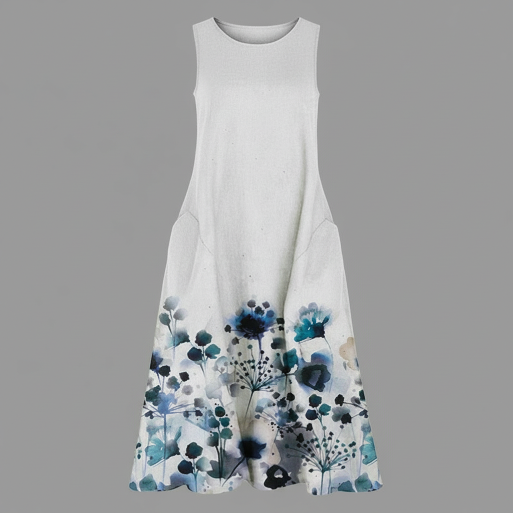Blumenmuster Midi Kleid | Damenkleider für den Sommer