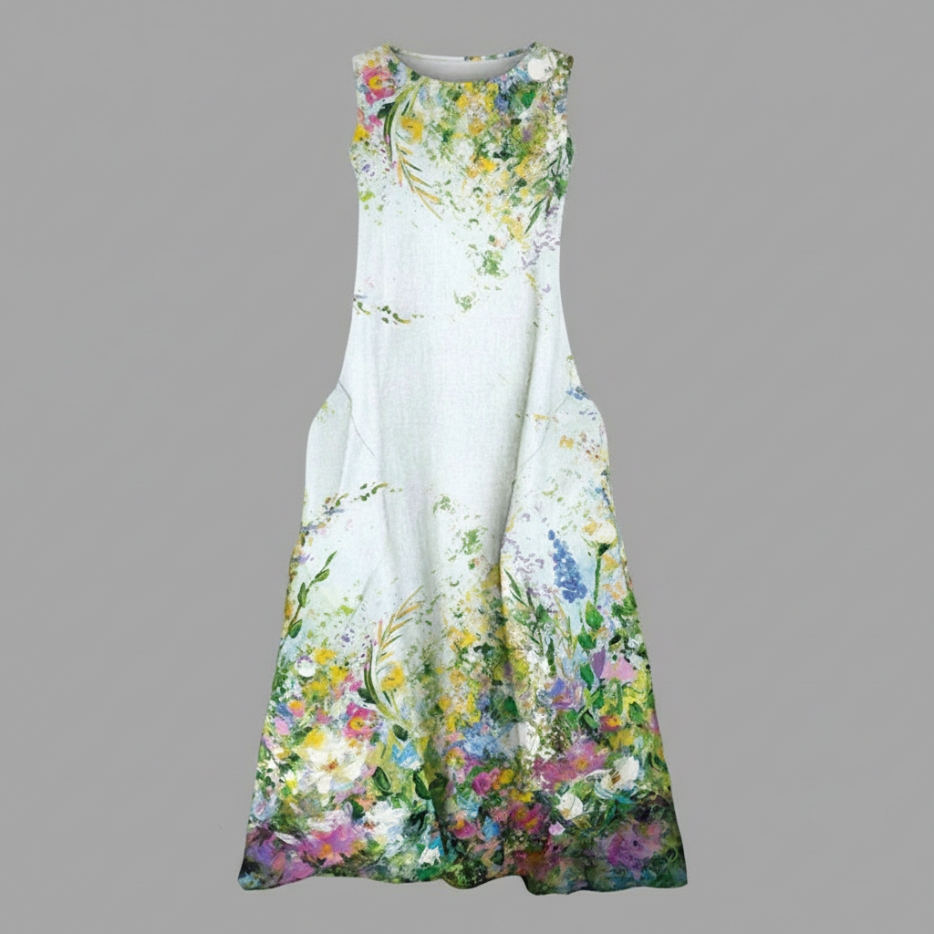 Blumenmuster Midi Kleid | Damenkleider für den Sommer