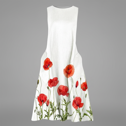 Blumenmuster Midi Kleid | Damenkleider für den Sommer