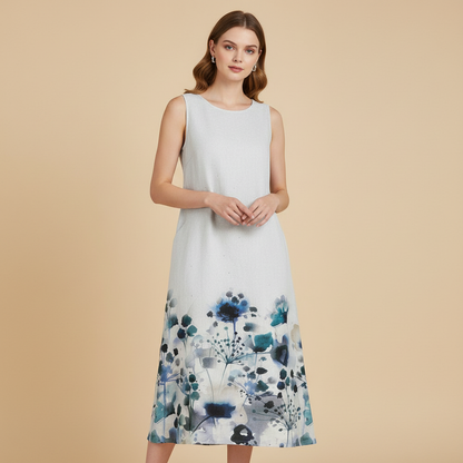 Blumenmuster Midi Kleid | Damenkleider für den Sommer