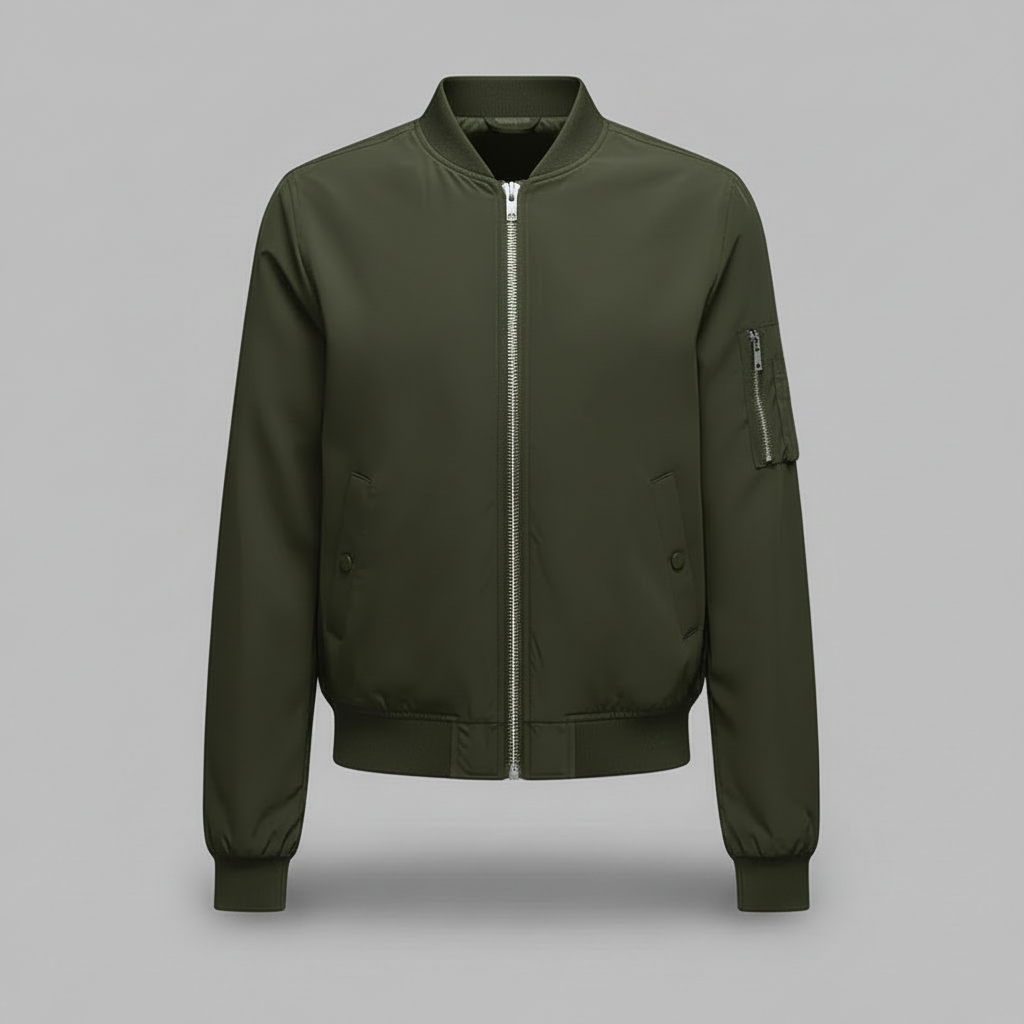 Damen Bomberjacke | Sportliche Kurzjacke mit Reißverschluss