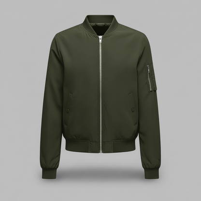 Damen Bomberjacke | Sportliche Kurzjacke mit Reißverschluss