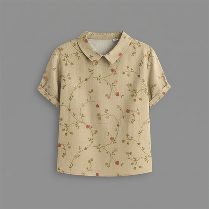 Damen Vintage Bluse mit Blumenmuster | Damenbluse Lässig