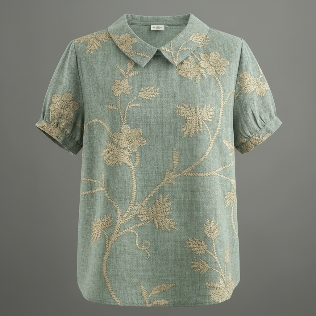 Damen Vintage Bluse mit Blumenmuster | Damenbluse Lässig