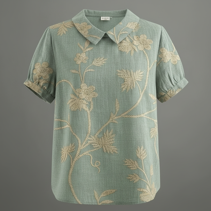 Damen Vintage Bluse mit Blumenmuster | Damenbluse Lässig