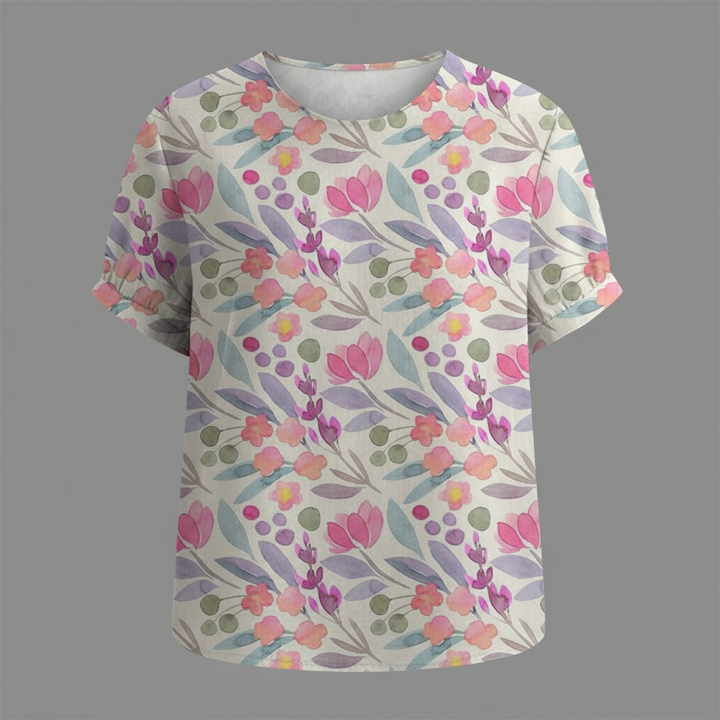 Damen Vintage Bluse mit Blumenmuster | Damenbluse Lässig