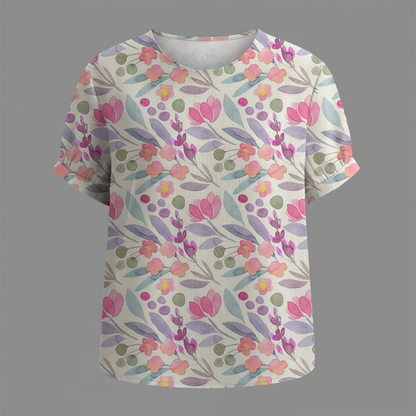 Damen Vintage Bluse mit Blumenmuster | Damenbluse Lässig