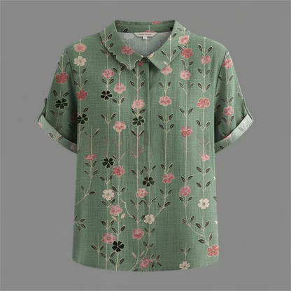 Damen Vintage Bluse mit Blumenmuster | Damenbluse Lässig