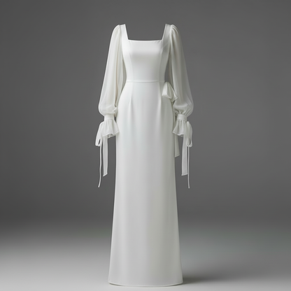 Elegantes Langarm Maxi Kleid für Hochzeitsgäste | Damenmode