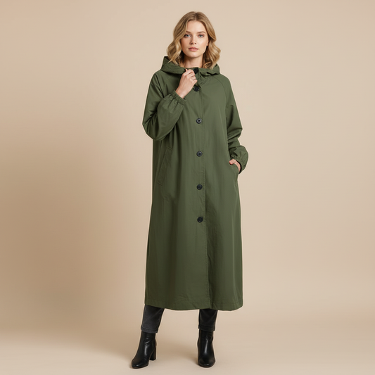Langer Trenchcoat für Damen | Modischer Wintermantel