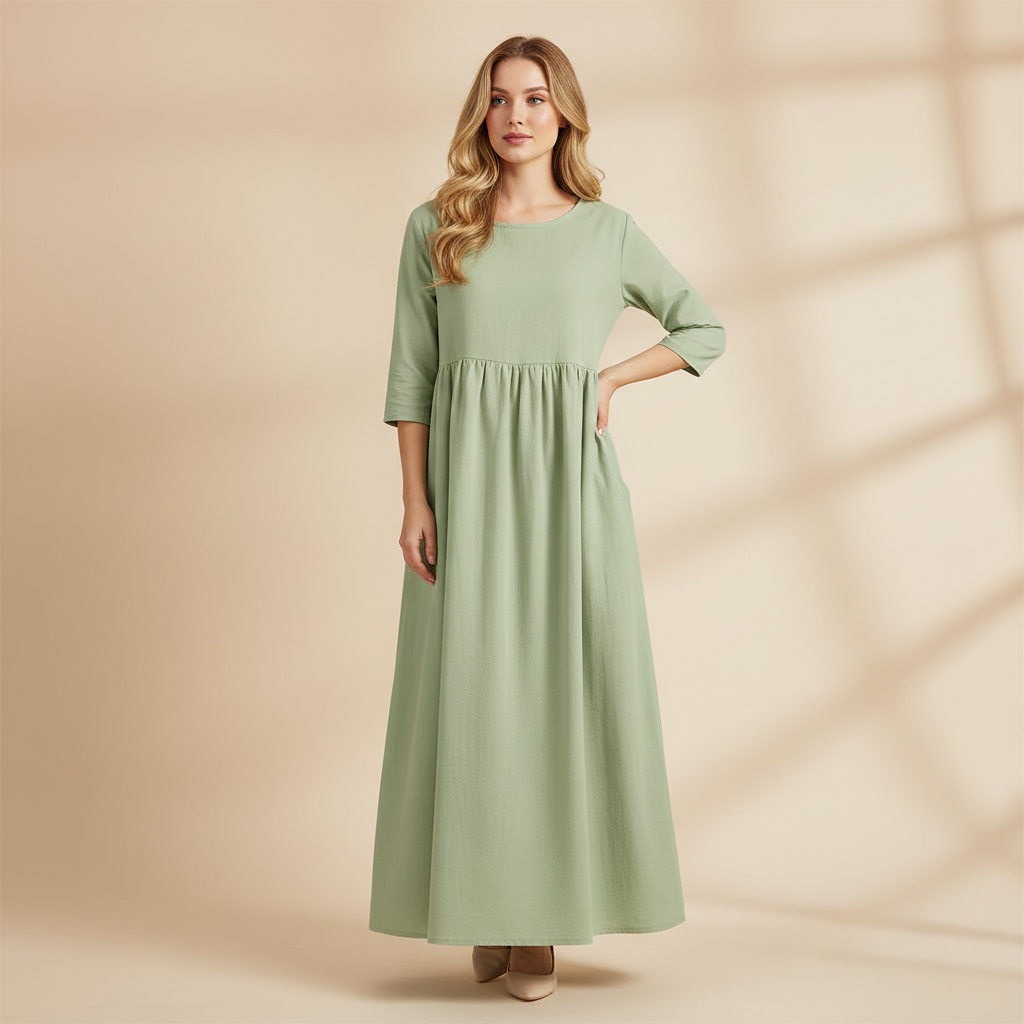 Luftiges Midi Damenkleid | Sommerkleid für Elegante Anlässe