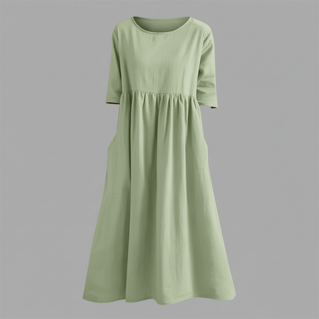 Luftiges Midi Damenkleid | Sommerkleid für Elegante Anlässe