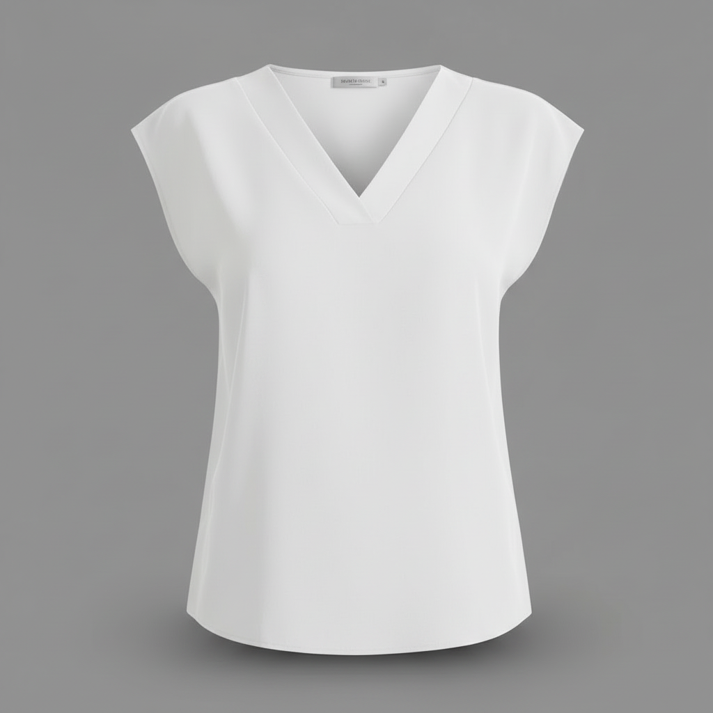 Moderne Weiße Bluse Damen | V-Ausschnitt Bluse