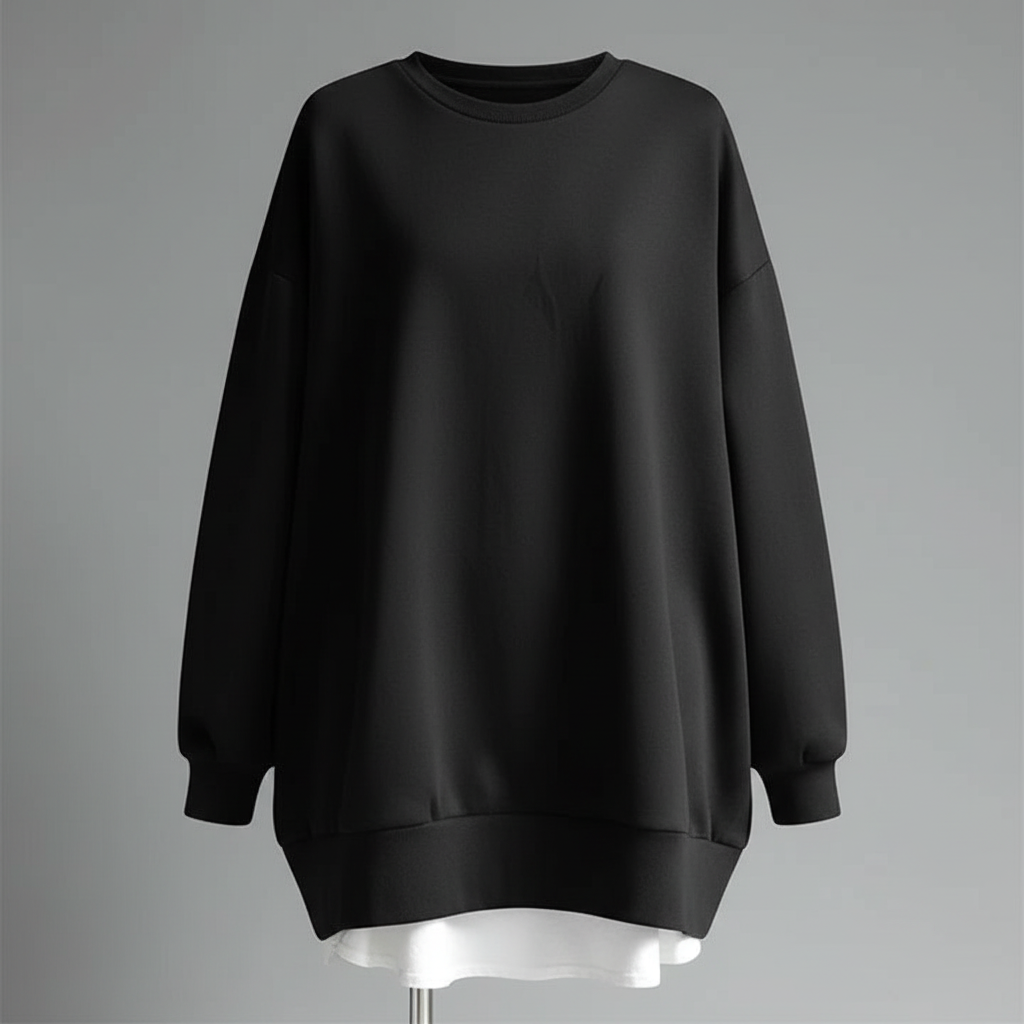 Übergrößiges Sweatshirt Damen | Rundhals mit langen Ärmeln