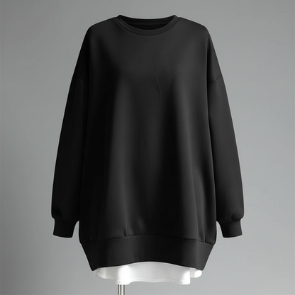 Übergrößiges Sweatshirt Damen | Rundhals mit langen Ärmeln