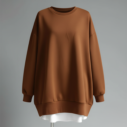 Übergrößiges Sweatshirt Damen | Rundhals mit langen Ärmeln