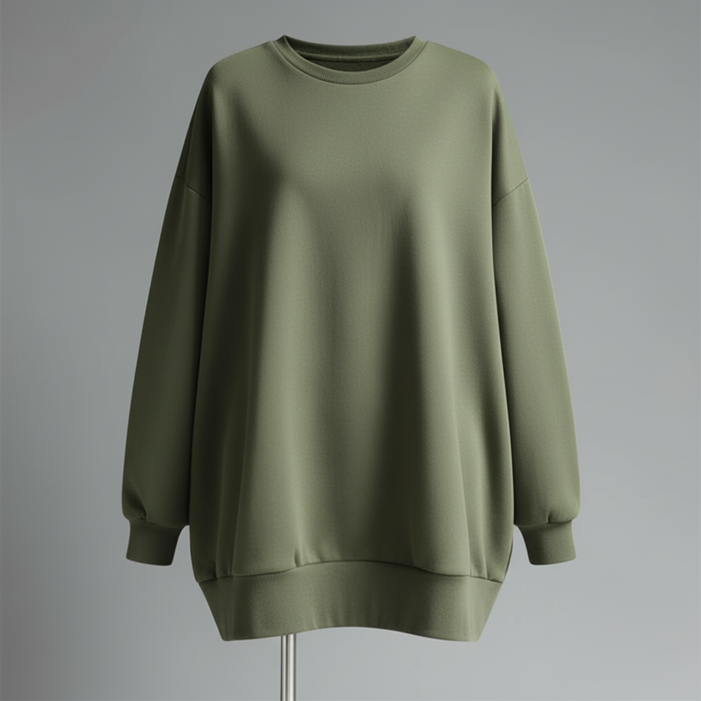 Übergrößiges Sweatshirt Damen | Rundhals mit langen Ärmeln