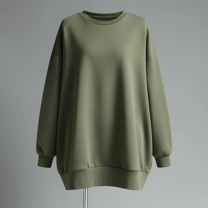 Übergrößiges Sweatshirt Damen | Rundhals mit langen Ärmeln
