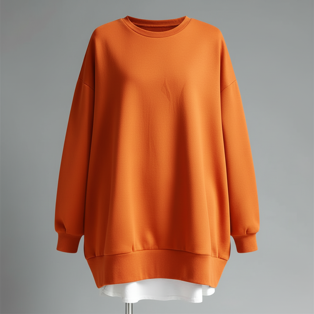 Übergrößiges Sweatshirt Damen | Rundhals mit langen Ärmeln
