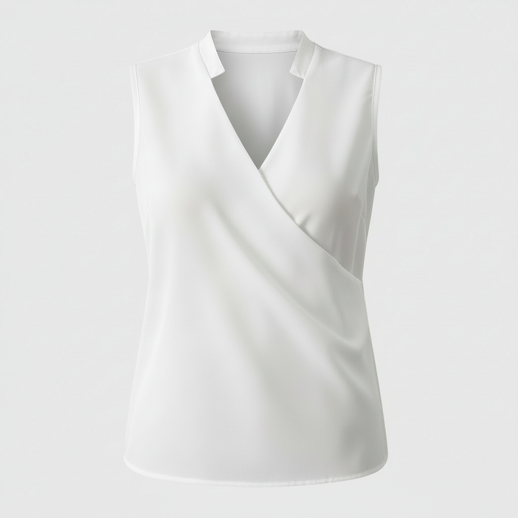 Luftiges Damen Top Weiß V-Ausschnitt | Baumwolle Sommer Top