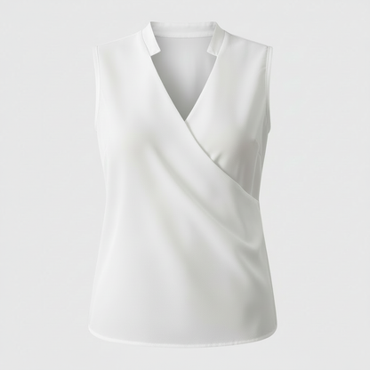 Luftiges Damen Top Weiß V-Ausschnitt | Baumwolle Sommer Top