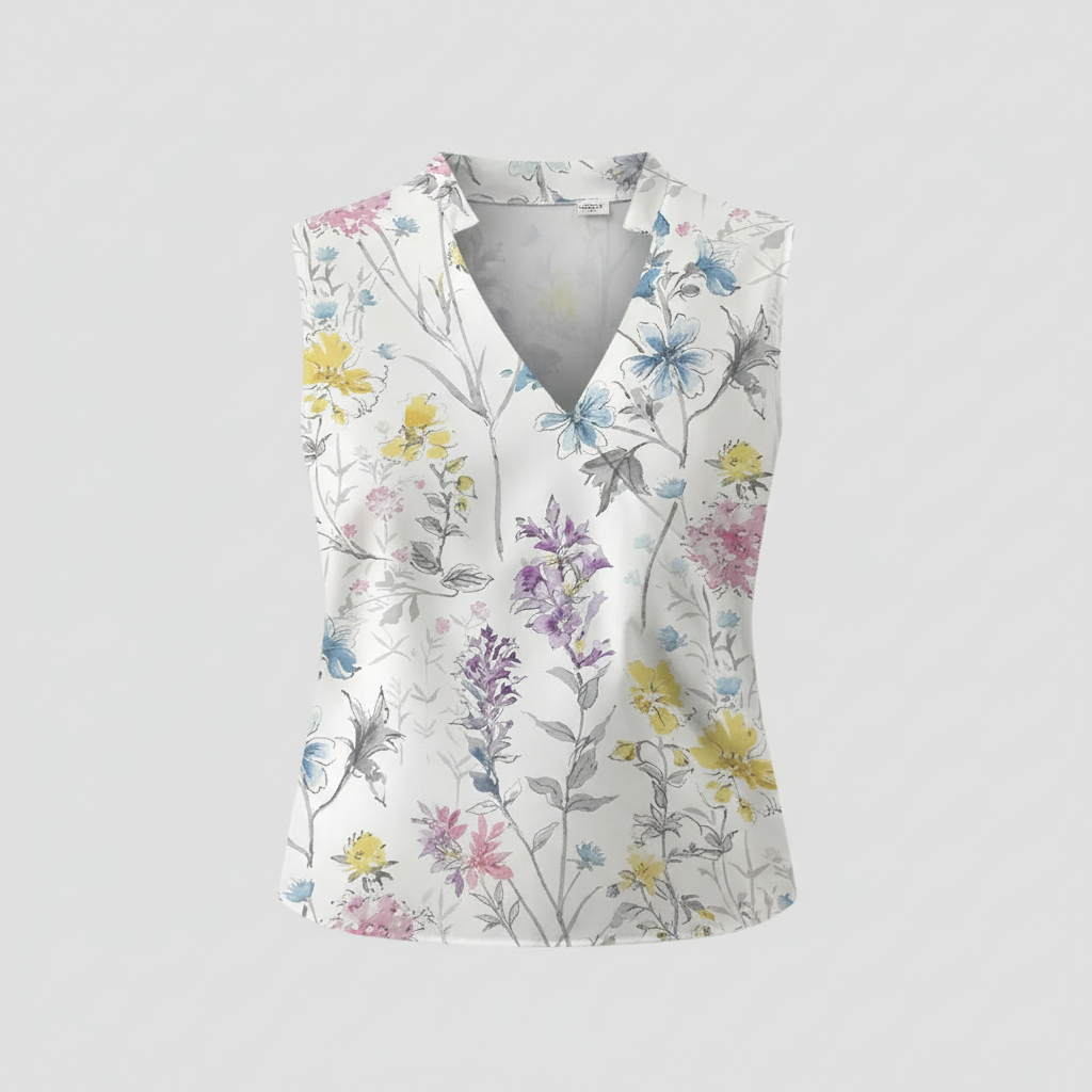 Luftiges Damen Top Weiß V-Ausschnitt | Baumwolle Sommer Top