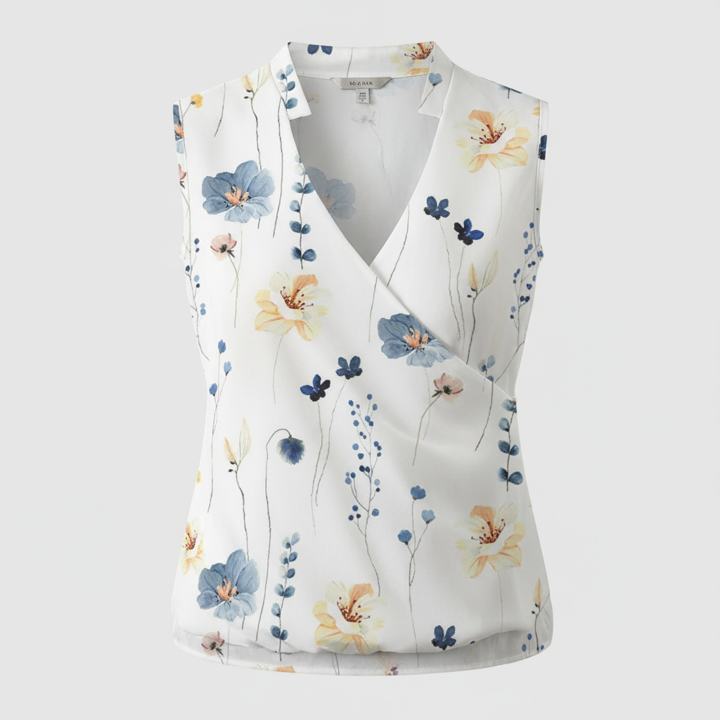 Luftiges Damen Top Weiß V-Ausschnitt | Baumwolle Sommer Top