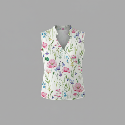 Luftiges Damen Top Weiß V-Ausschnitt | Baumwolle Sommer Top